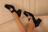 Advbridge Mary Jane Shoes Retro Style High Heel Elegant Women Pumps 6cm Crystal Lady Shoes SquareToe Spring Atumn Real Leather talon femme