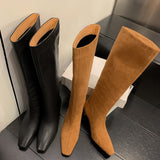 Advbridge Fashion Mid-Calf Boots 2023 Autumn Winter Thin Heels Shoes for Women Newest Concise Designer Party Night Club Boots