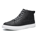 Advbridge Trendy Men's Casual Shoes High Top Sneakers Men Leather Handmade Italian Mens Shoes Brand Designer Skate  Footwear Man Moccasins