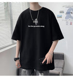 Advbridge Lone astronaut Printed T-shirts Summer Men Women Fashion Casual Oversize Tshirts Neutral High Street Loose Black Tee Tops