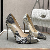 Advbridge Plus Size 40 - 46 Pumps For Women Shoes Pointed-toe Embroider Womans Catwalk High Heels Thin Heel Sexy Female Club Heeled Shoes