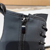 Advbridge Authentic Leather Shoes for Women Winter Ankle Boots Female Platforms Designer Shoes Woman High Heels Zip Up Fur Booties