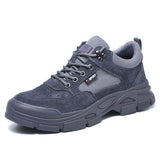 Advbridge Work Safety Shoes For Men Cow Suede Leather Indestructible Construction Anti-smash  Safety Boots Steel Toe Shoes Male Footwear