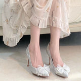 Advbridge Party Pumps Zapatos De Mujer Bridal Shoes Chaussures élégantes à Talons Hauts Shoes for Women Slip-On  Pointed Toe Pumps