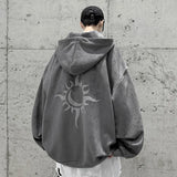 Advbridge Spring Sun Print Suede Wash Old Men High Street Hoodie Unisex Woman Oversize Boyfriend Style Shirt Pullover Couple Sweatshirt
