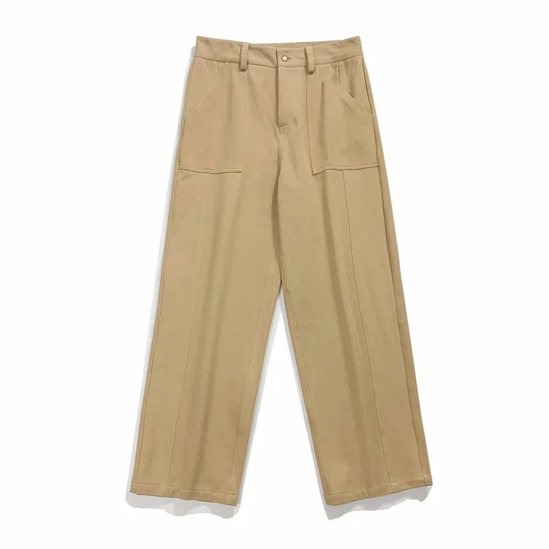 Advbridge High Quality Denim Cotton Casual Pants Male Pockets Straight Cargo Pants Fashion Men Autumn Winter Solid Street Trousers