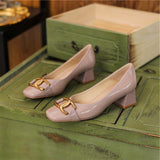 Advbridge Retro Women's Head Thick Heel Summer New All-match Medium-heeled Pumps Mary Jane Shoes Zapatos De Mujer Women Shoes