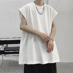 Advbridge Fashion O-Neck Solid Color All-match Sleeveless T-Shirt Men's Clothing 2023 Spring New Loose Casual Pullovers Korean Tee Shirt