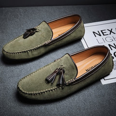 Advbridge Summer Fashion suede loafers mens Soft Bottom Casual shoes Breathable all-match boat shoes Lightweight driving flats Mocasins