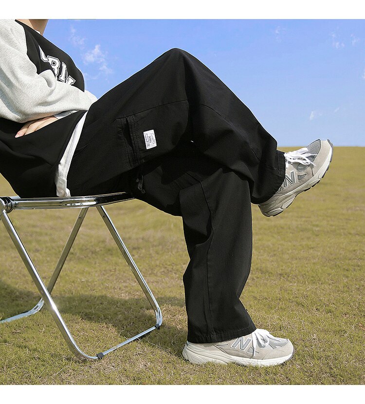 Advbridge Men's Fashion Trend Vintage Casual Pants Loose Cargo Hip Hop Style Trousers Mens Black/Apricot/brown Color Sweatpants M-2XL