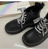 Advbridge Platform Ankle Boots For Women 2023 INS Brand Leather Motorcycle Boots Women's Winter Shoes Booties Ladies Chunky Lace Up New