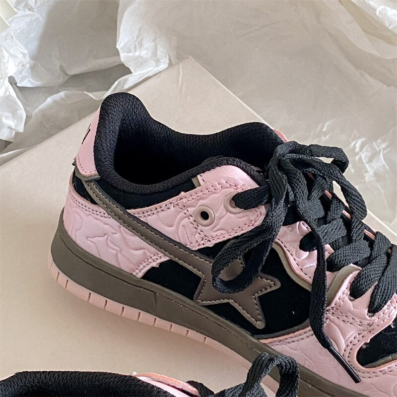 Advbridge Platform Sneakers Women New Brand Casual Female Vulcanized Shoes Sneakers Spring Autumn Lace Up Woman Flats Shoes Ladies Pink