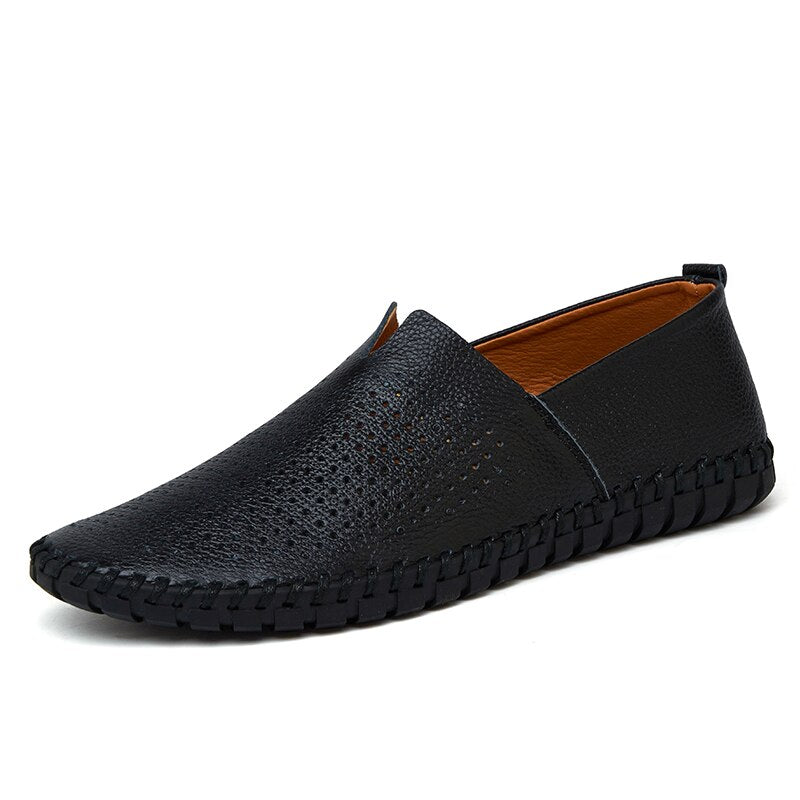 Advbridge Genuine Leather handmade Casual mens Shoes Breathable Loafers Fashion driving shoes Summer Thin soft comfy flat Trend Mocasines