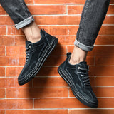 Advbridge Leather Fashion Men Sneakers Non-Slip Men Casual Shoes Male Comfortable School Shoe Luxury Brand skate shoes Men's Shoes