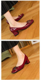 Advbridge Retro Women's Head Thick Heel Summer New All-match Medium-heeled Pumps Mary Jane Shoes Zapatos De Mujer Women Shoes