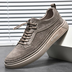 Advbridge Men's Genuine Leather Shoes Lace Up Trend Comfortable Men Casual Shoes Outdoor British Fashion Men High Quality Sneakers Vintage