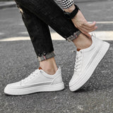 Advbridge Men Genuine Leather Casual Shoes Fashion Leather Flat Shoes Sneakers Fashion White Sneakers  New