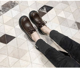 Advbridge Spring Autumn Women Genuine Leather Shoes Fashion Lace-up Flat Shoes Thick Bottom Ladies Casual Leather Shoes