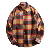 Advbridge New Men Casual Plaid Flannel Shirt Spring Autumn Long Sleeve Shirt Men Clothing Harajuku Black Shirt Korean Style Streetwear 3XL