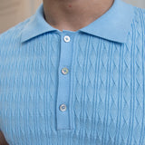 Advbridge High Quality Blue Jacquard Lapel Short Sleeved Polo Shirt Summer Business Simple Lapel Slim Polo British Comfortable T-shirt Men