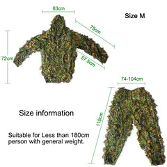 Advbridge Men Women Kids Outdoor Ghillie Suit Camouflage Clothes Jungle Suit CS Training Leaves Clothing Hunting Suit Pants Hooded Jacket