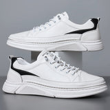 Advbridge Elastic Band Men's Casual Shoes Breathable White Handmade Designer Loafers British Fashion Solid Color Flats M66701