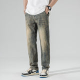 Advbridge Straight Jeans For Men Oversize Pants Stretch Vintage Clothing Wide Leg Male Denim Trousers 2023 New Jeans Men Luxury Brand Kpop