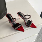 Advbridge Summer High Heel Slides Formal Ladies Party Shoes Dress Mules Sexy Strappy Shoes Women Zapatos De Tacon Mujer Elegantes