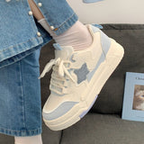 Advbridge Mori Star Platform Sneakers for Women Popular Winter Style All-match Womens Trendy School Thick Sole White Shoes