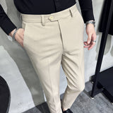 Advbridge 40 42 Summer Ankle Length Business Dress Pants Men Casual Office Social Suit Pant Wedding Party Streetwear Trousers Men Clothing