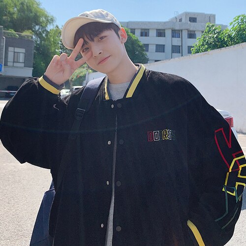 Advbridge Colorful Varsity Jacket for Teenage Korean Fashion Trends Loose Clothing Mens Letter Embroidery Baseball Coat Vintage Streetwear