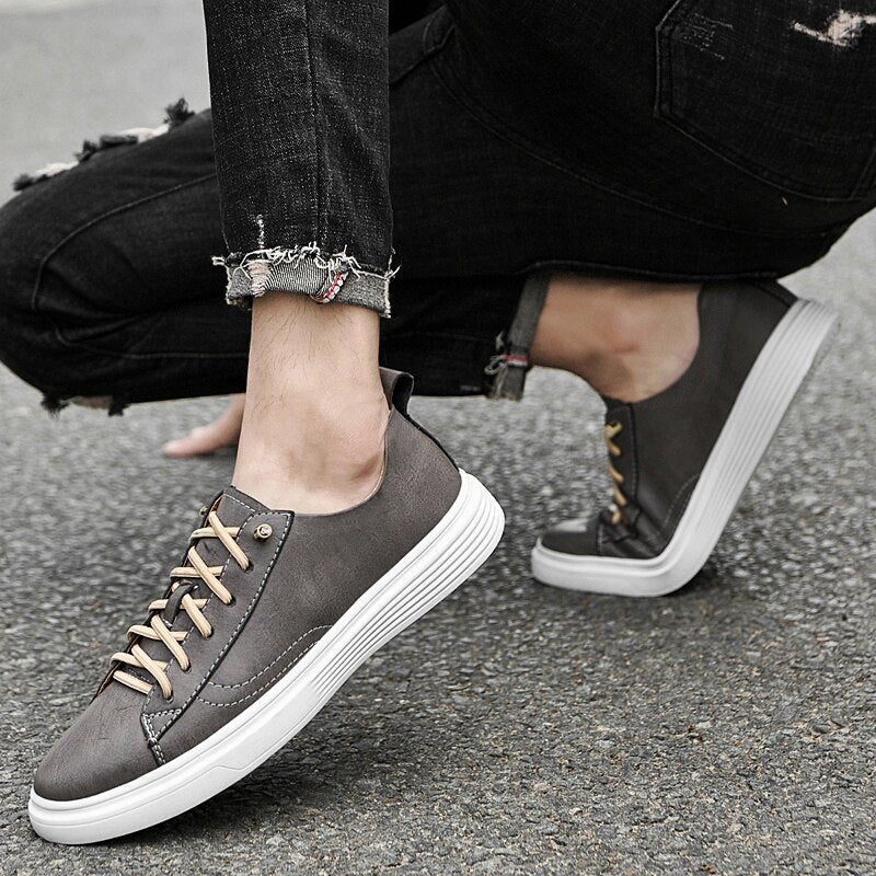 Advbridge Genuine Leather Men Shoes Luxury Brand England Trend Casual Shoes Men Sneakers Breathable Leisure Male Footwear Chaussure Homme