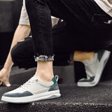 Advbridge Genuine Leather Men Sneakers Youth Teenage Skateboard Shoes Luxury Brand Vulcanize Shoes Outdoor Casual Shoes Leisure Walk Flat