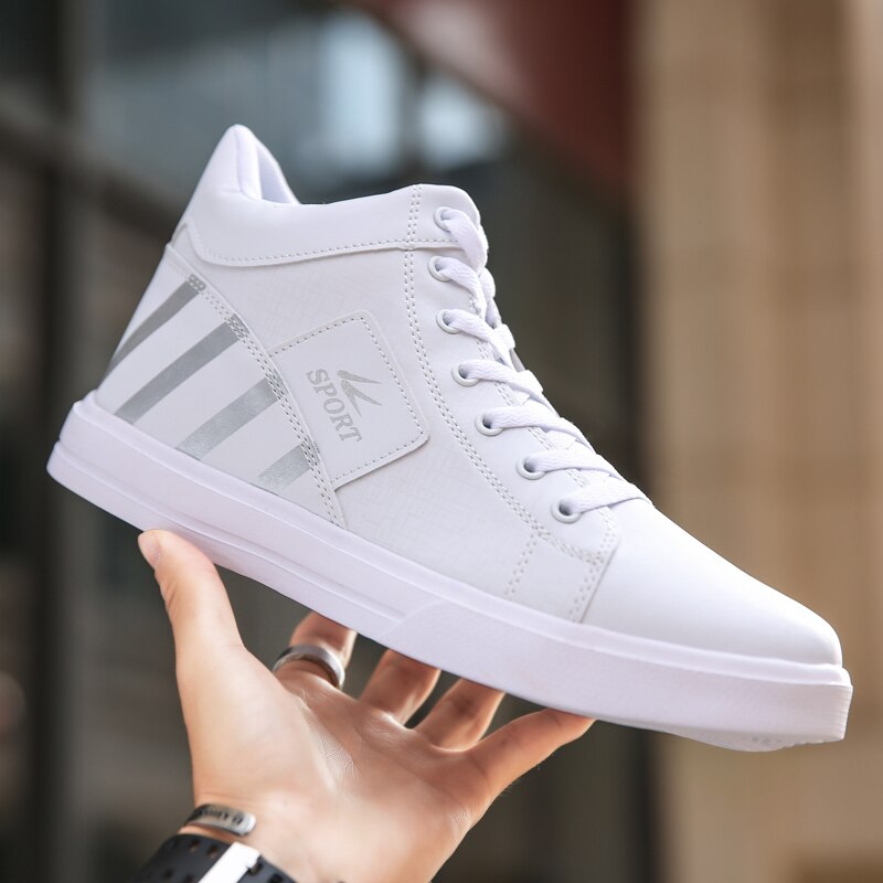 Advbridge Brand Men Leather High-Top Skateboarding Shoes Men's Sneakers Male Fashion Non-Slip Sport Shoes Casual Trend Walking Shoes