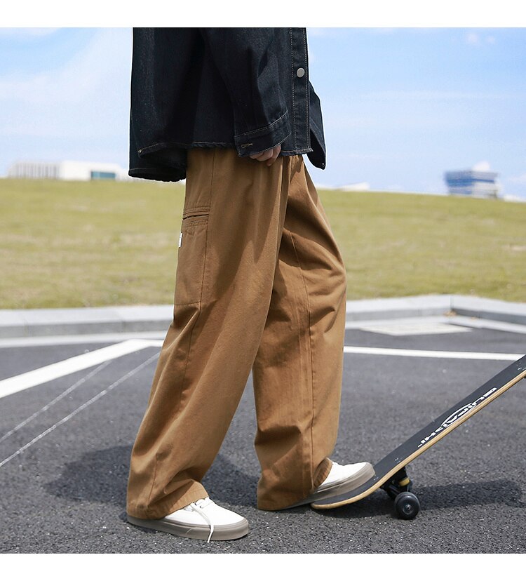 Advbridge Men's Fashion Trend Vintage Casual Pants Loose Cargo Hip Hop Style Trousers Mens Black/Apricot/brown Color Sweatpants M-2XL