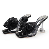 Advbridge 2023 Summer High Heels Shoes Women Modern Sandals Flower Shoes Brand Women Sandals Ladies Heels Black Blue Plus Size 42 A3536