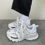 Advbridge Female Male Dad Shoes Adult Platform Trainers Stylish Casual Chunky Sneakers For Women Men White Sport Thick Sole Footwear