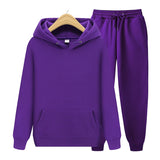 Advbridge new Men&#39;s ladies casual wear suit sportswear suit solid color pullover + pants suit autumn and winter fashion suit