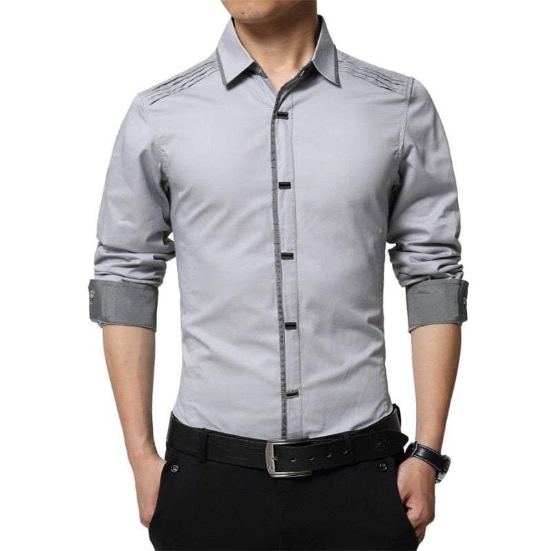 Advbridge Spring Autumn Cotton Dress Shirts High Quality Mens Casual Casual Men Slim Fit Social Plus Size Daily Smart Casual Shirts