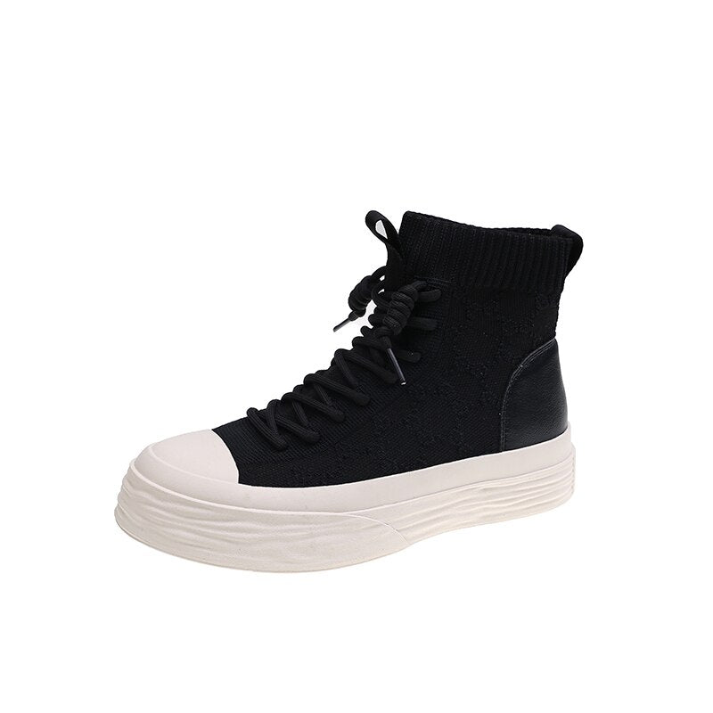 Advbridge Women High Top Sneakers Luxury Outdoor Casual Height Increasing Platform Knitting Breathable Women's Sports Shoes Autumn Hotsale