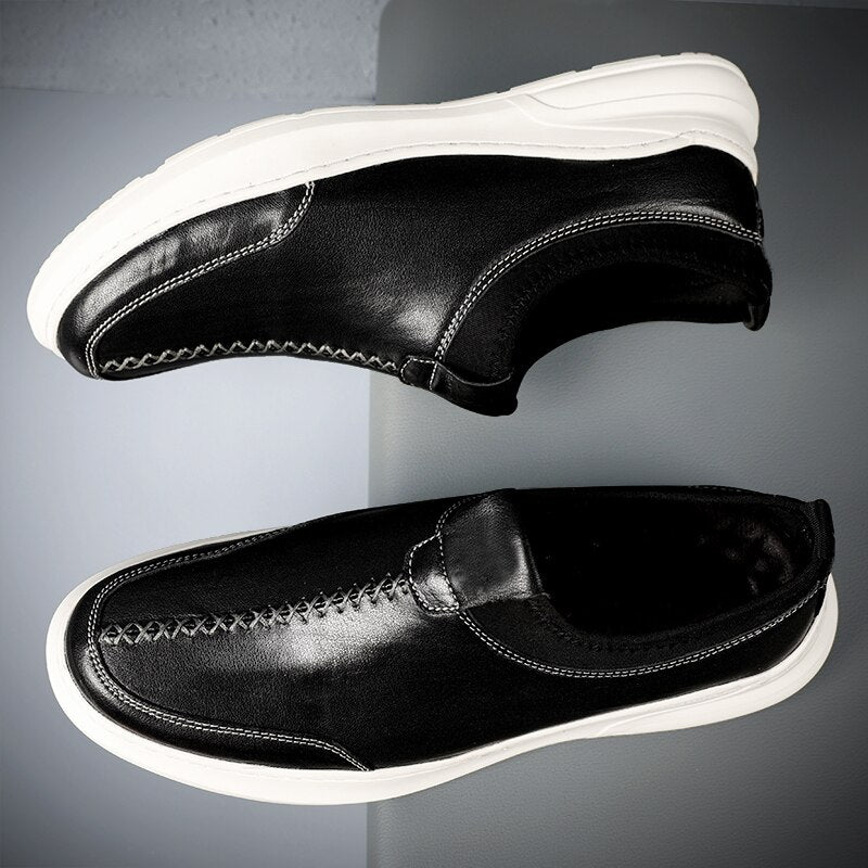 Advbridge men Loafers Genuine Leather Slip On Casual Men Shoes Brand Blue Loafers Man Mocasines Hombre Breathable Flats Male Footwear