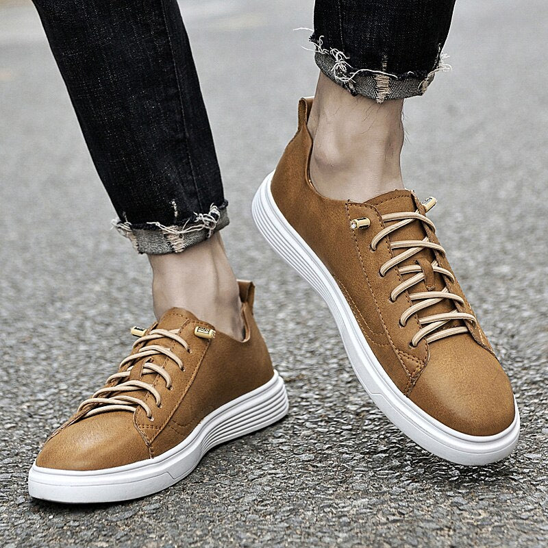 Advbridge Genuine Leather Men Shoes Luxury Brand England Trend Casual Shoes Men Sneakers Breathable Leisure Male Footwear Chaussure Homme