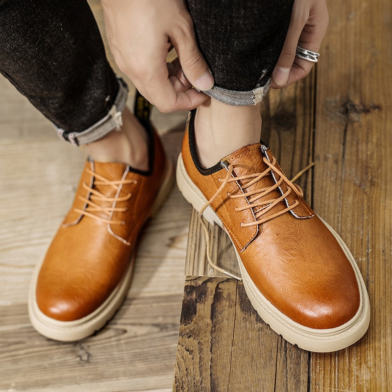 Advbridge Brand Handmade Breathable Men's Oxford Sole Top Quality Dress Shoes Men Flats Sneakers Fashion Men Leather Work Business Shoes