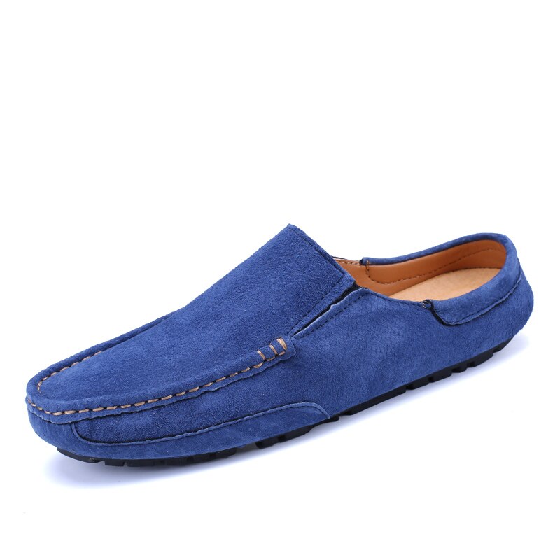 Advbridge Summer Half shoes for Men Lightweight Breathable Loafers New Suede Leather Outdoor Flats Fashion Comfortable Man Half Slippers