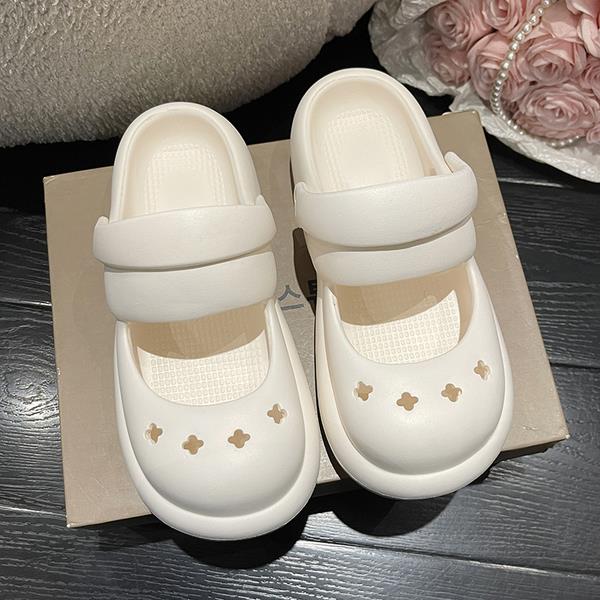 Advbridge Flat Shoes Female Low Summer Clogs Woman Slippers Casual Pantofle Slides String Bead Platform Cover Toe Beach Luxury 2023 Soft P