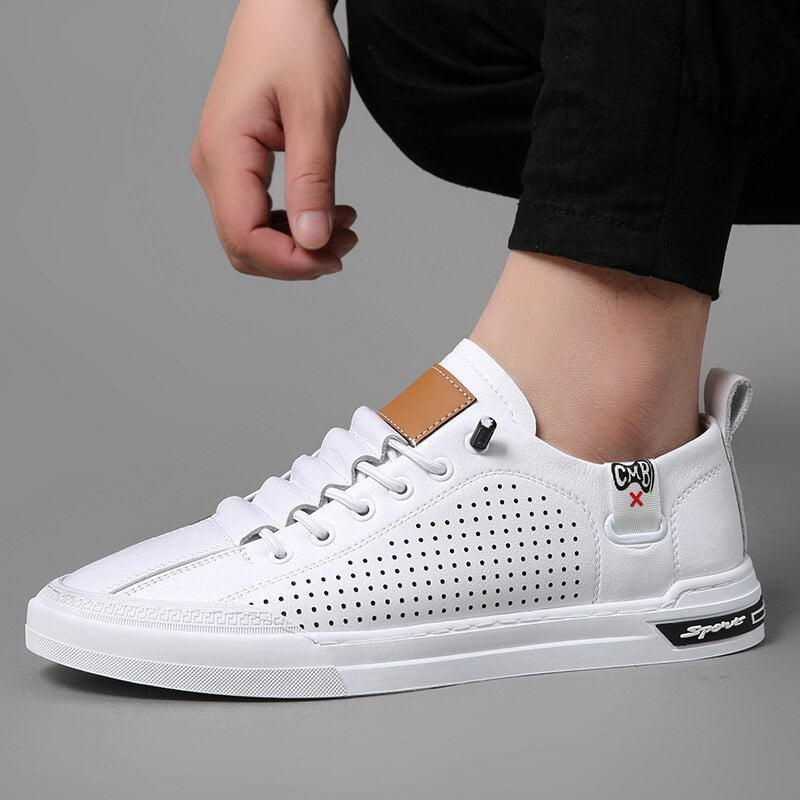 Advbridge Brand Men Shoes Outdoor Breathable Sneakers Moccasins New Fashion Mens Casual Shoes Italian Genuine Leather Men skate shoes