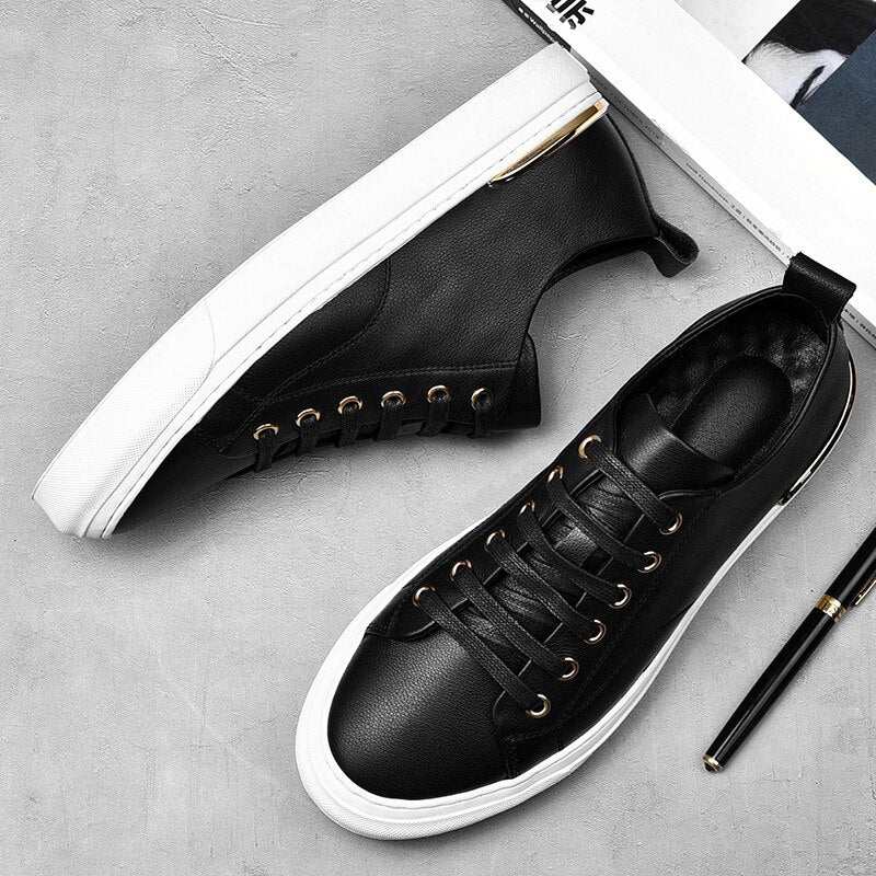 Advbridge Luxury White Men's Casual shoes High Quality Lace-up outdoor flats Genuine Leather man Sneakers Brand Black Designers Footwear