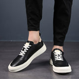 Advbridge Spring Autumn Men Casual Lace-Up Breathable Sneakers Men All-match Shoes Casual Leather Men's  Shoes Comfortable Sneakers