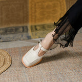 Advbridge New Spring Full Leather Shoes LEISURE Square Toe High Heel Pumps Slip-On Women Shoes Shoes Woman Zapatos De Mujer Buckle