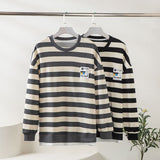 Advbridge Harajuku Round Neck Pullovers Men's Clothing Korean Style Striped Design Sweatshirt Large Size Male Hoodies